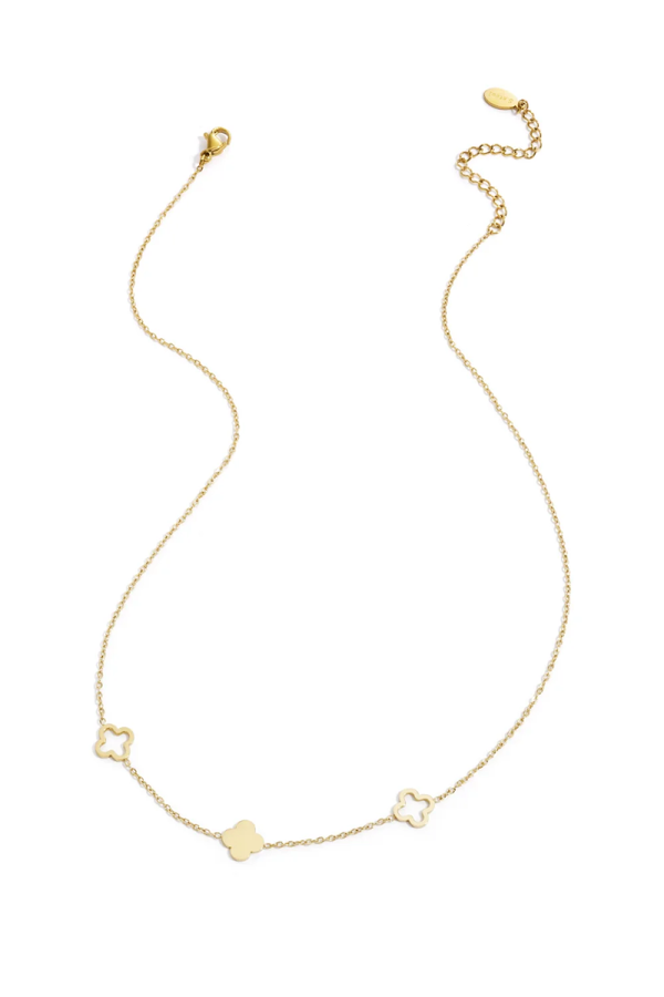 Ketting Klavertje Vier, Goud en Zilver