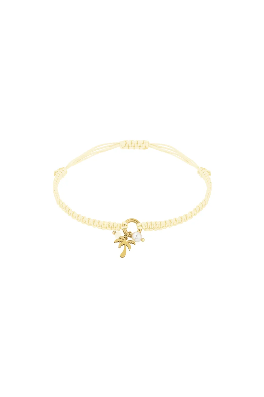 Palmboom Parel armband, goud