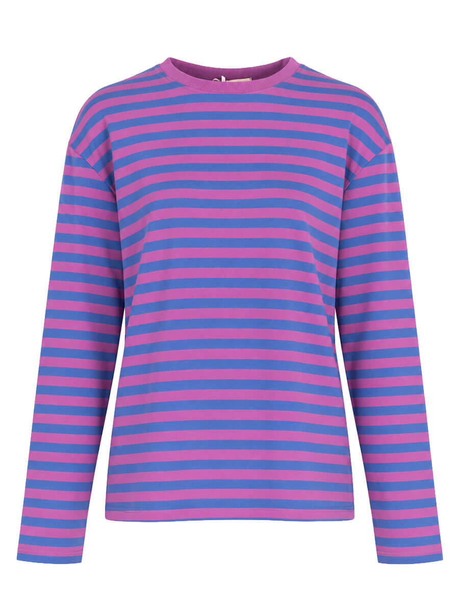 Colorblock, Gestreept Oversized Shirt met lange mouwen, in 3 Kleuren