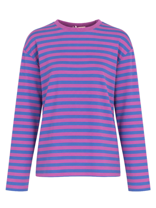 Colorblock, Gestreept Oversized Shirt met lange mouwen, in 3 Kleuren
