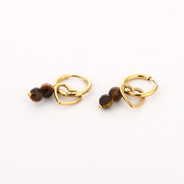 Love tiger oorbellen, Goud en Zilver