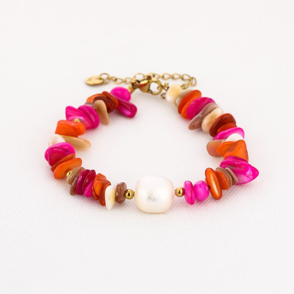 Armband Color chipstone, Goud