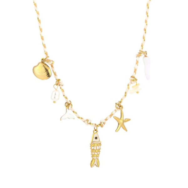Happy Charm Beach ketting, Goud