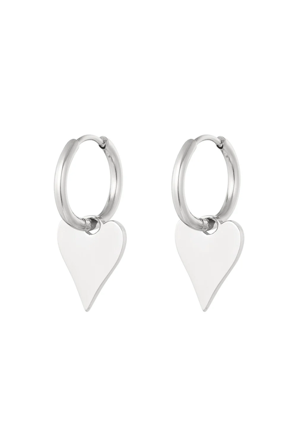 Hartjes oorbel, Zilver
