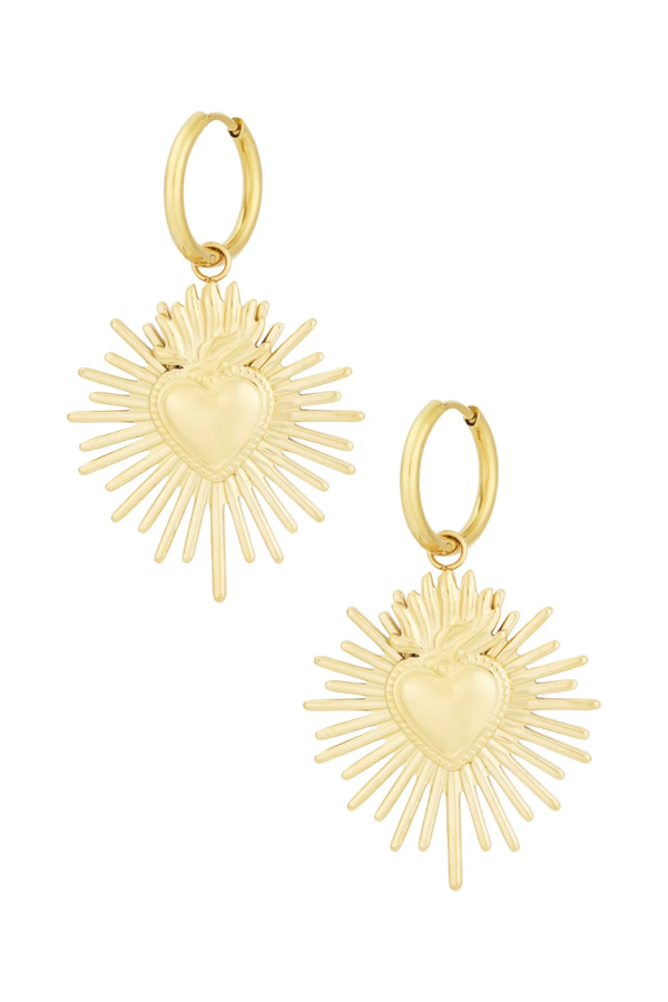 Oorbellen Milagros hart, Goud