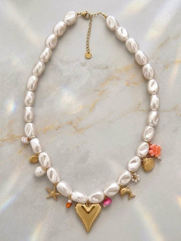 Ketting Parel met bedels, Goud