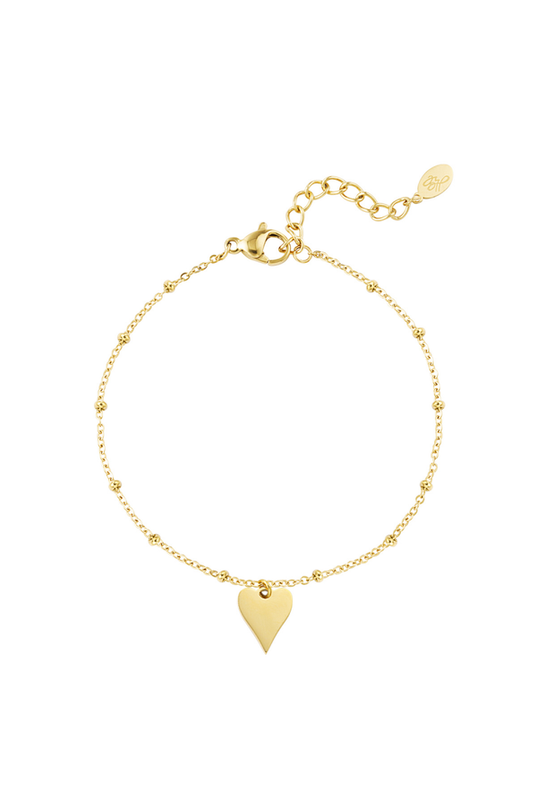 Heart stud armband, Goud en Zilver