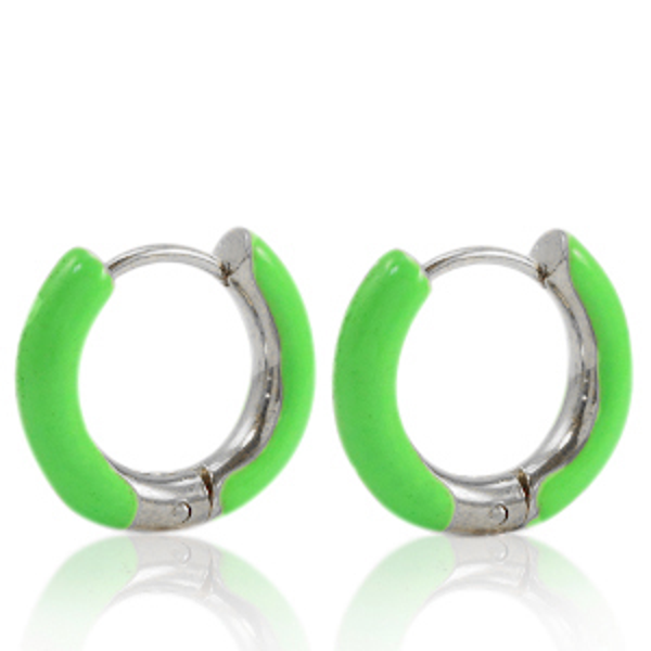 Creool Groen oorbellen, Zilver