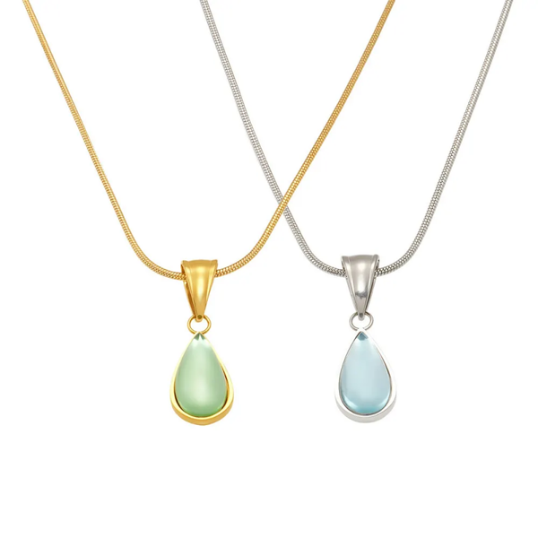 Ketting met druppel, Goud en Zilver