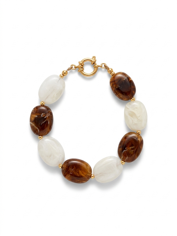 Chantal stone armband, Goud