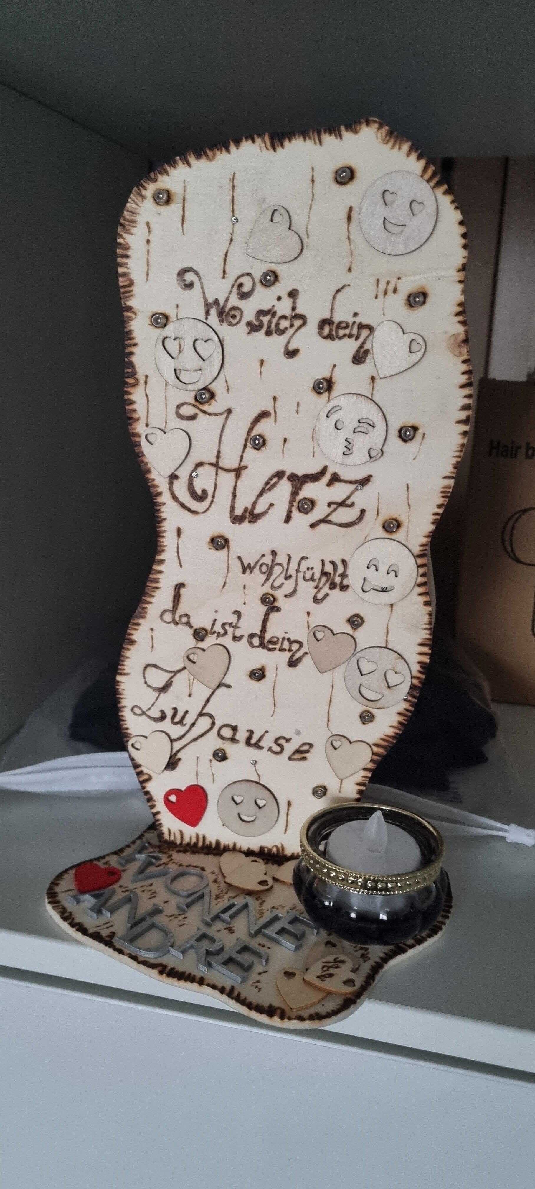 LED Standbild mit Teelichthalter