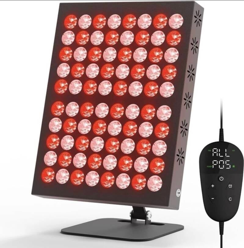 LED Rotlicht/Infrarot Lichttherapie Lampe 80 LEDs Fernbedienung schwarz