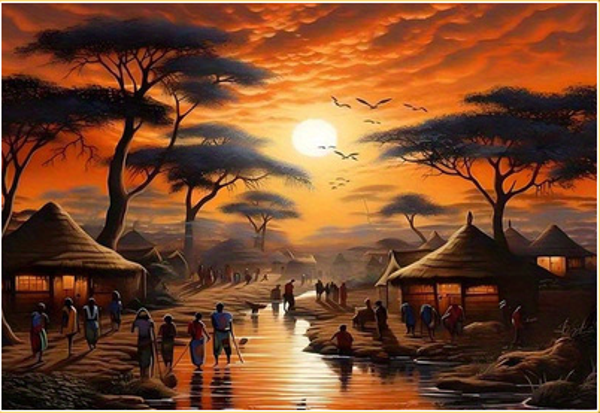A selection of our 300 x 400 cm canvases African Sunset