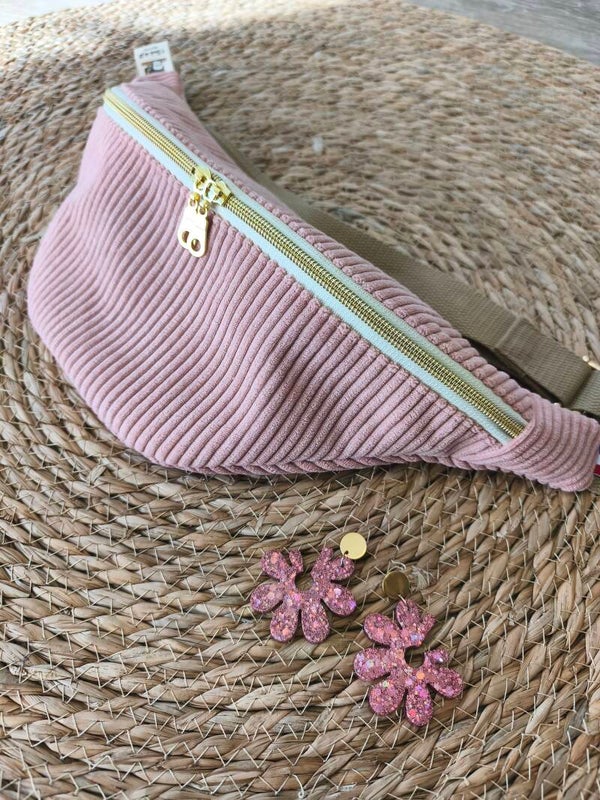 Duo banane M velours côtelé et boucle d'oreille