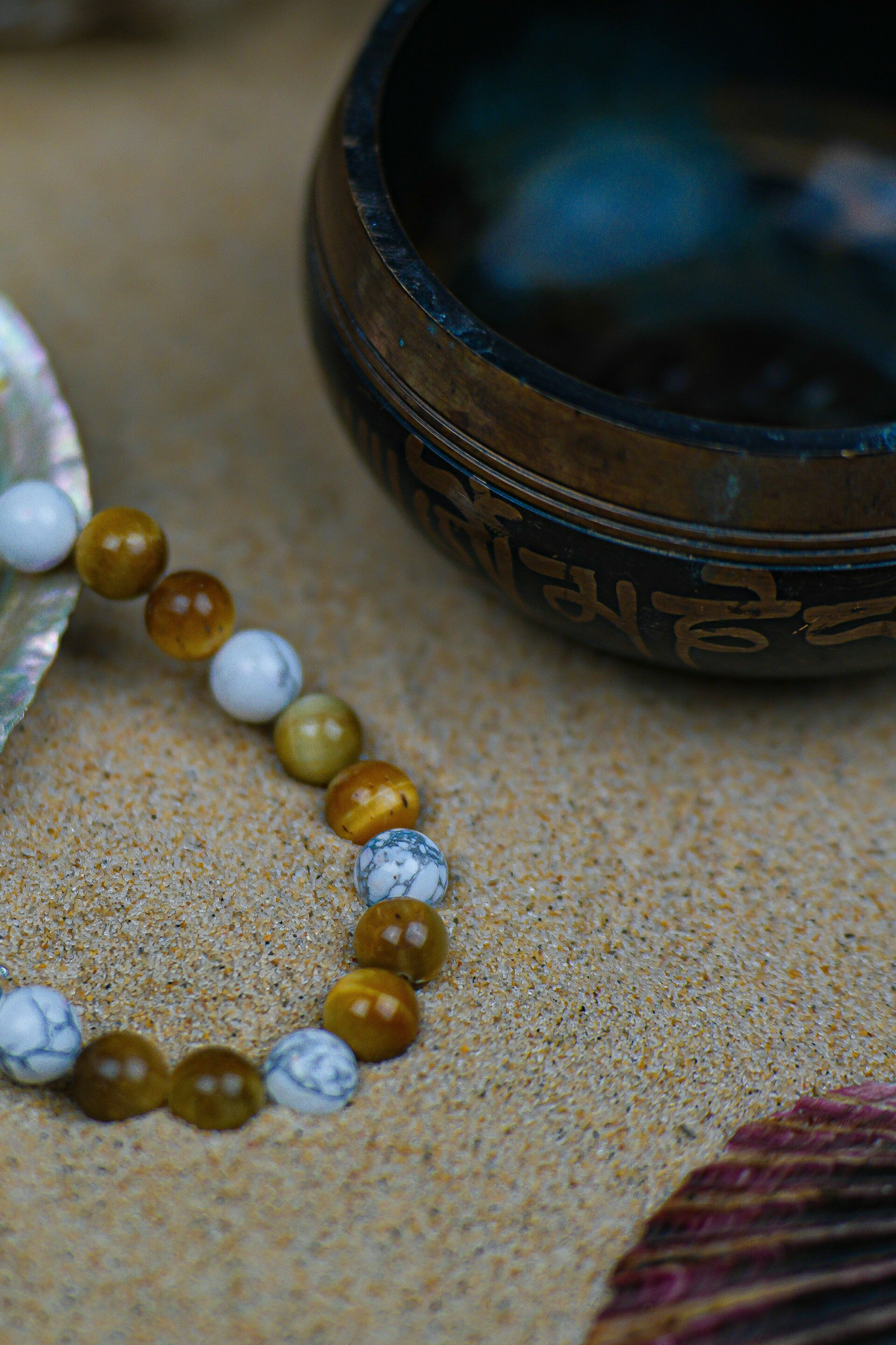 Bracelet marron et blanc