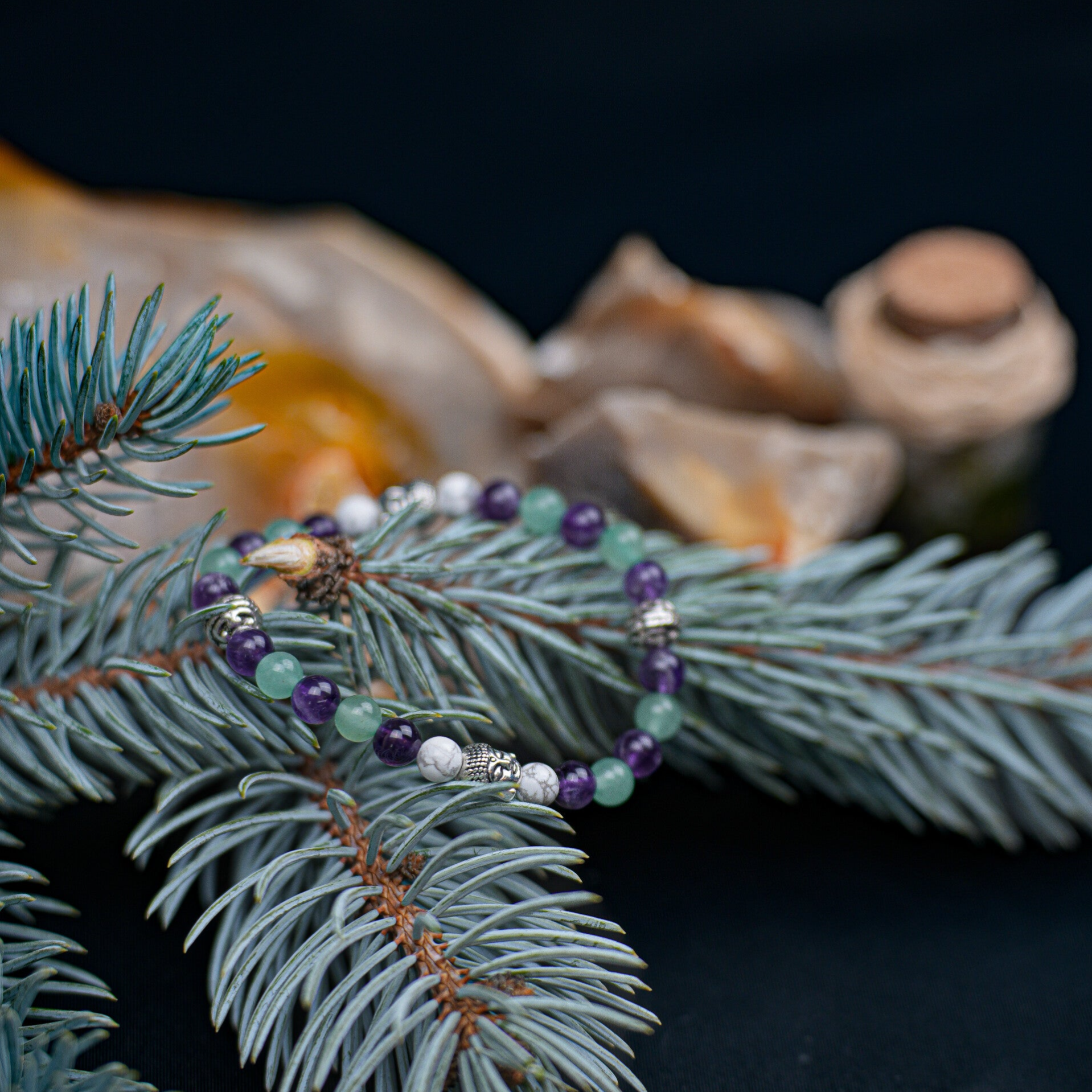 Bracelet Aventurine, Howlite et Améthyste