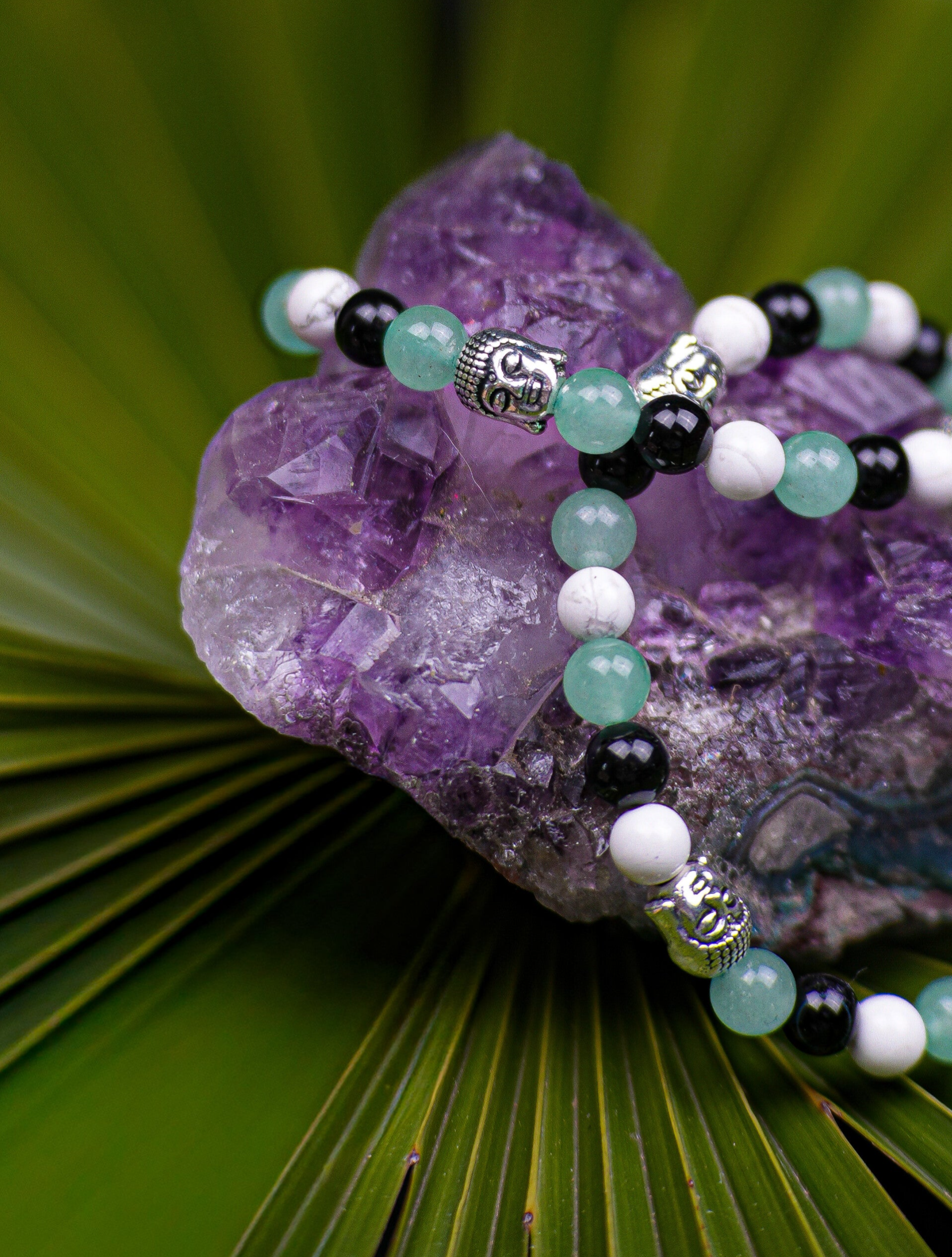 Bracelet Obsidienne, Howlite et Aventurine