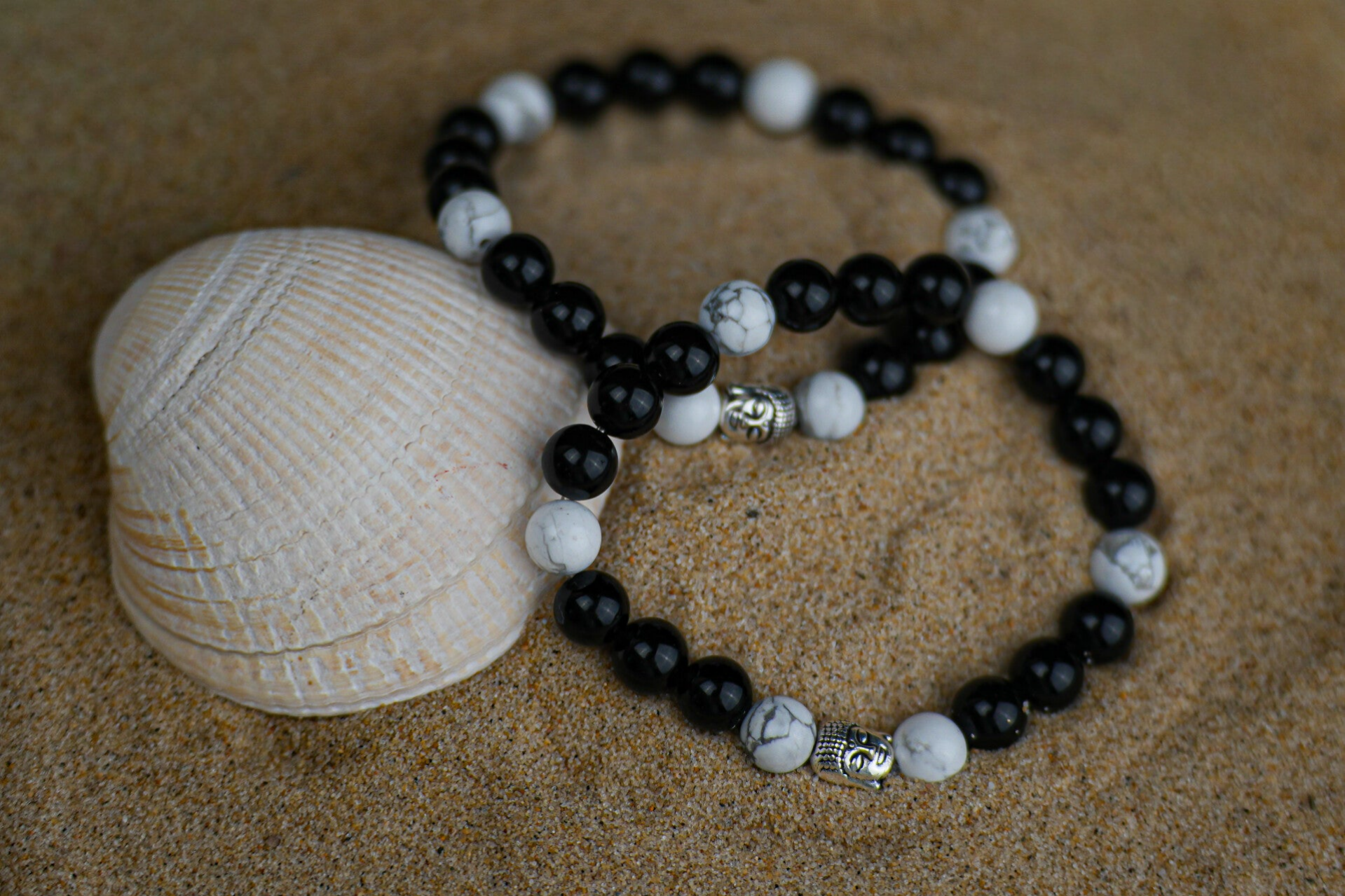 Bracelet Howlite et Obsedienne