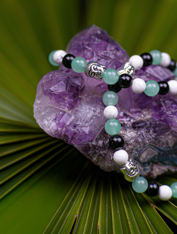 Bracelet Obsidienne, Howlite et Aventurine