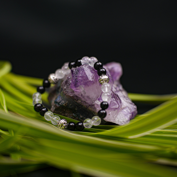 Bracelet Obsidienne et Cristal de Roche