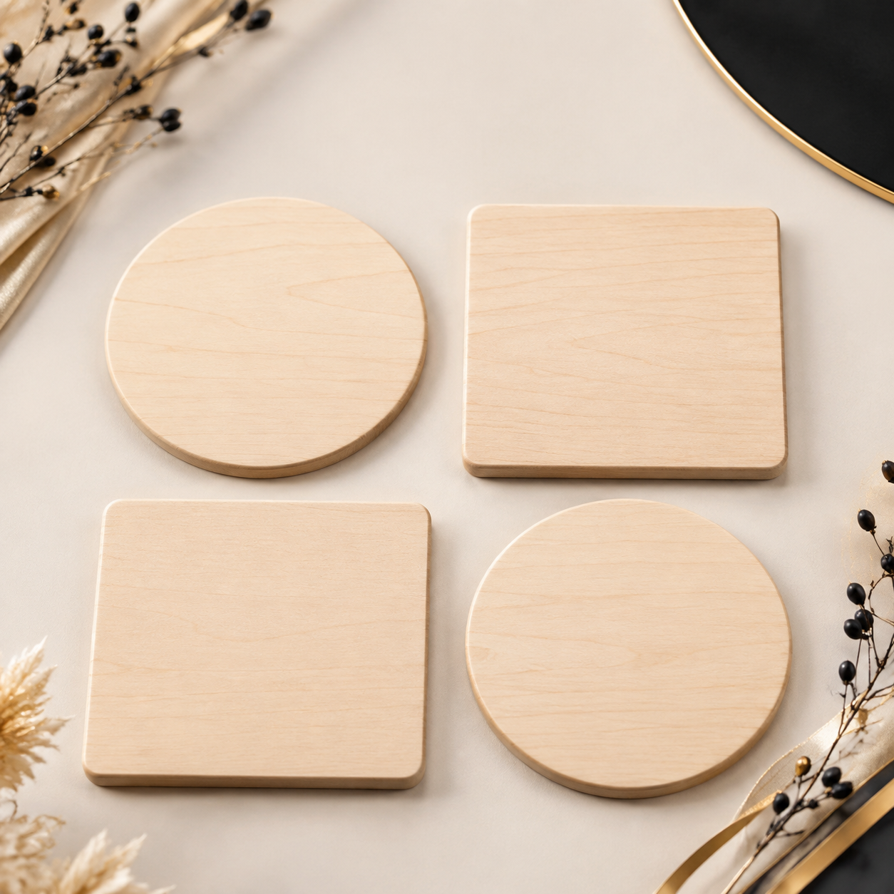 Dessous de verre en bois