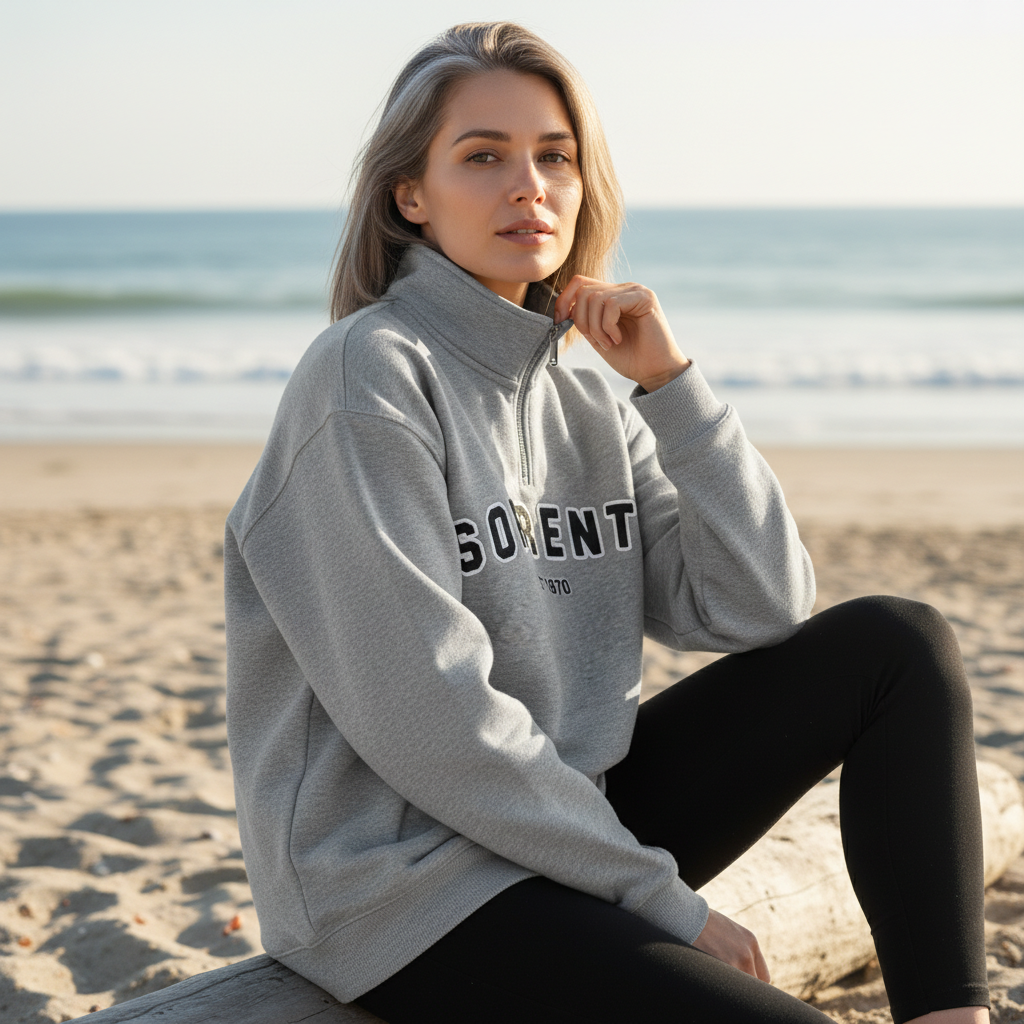 Grey 1/4 Zip windcheater - Unisex
