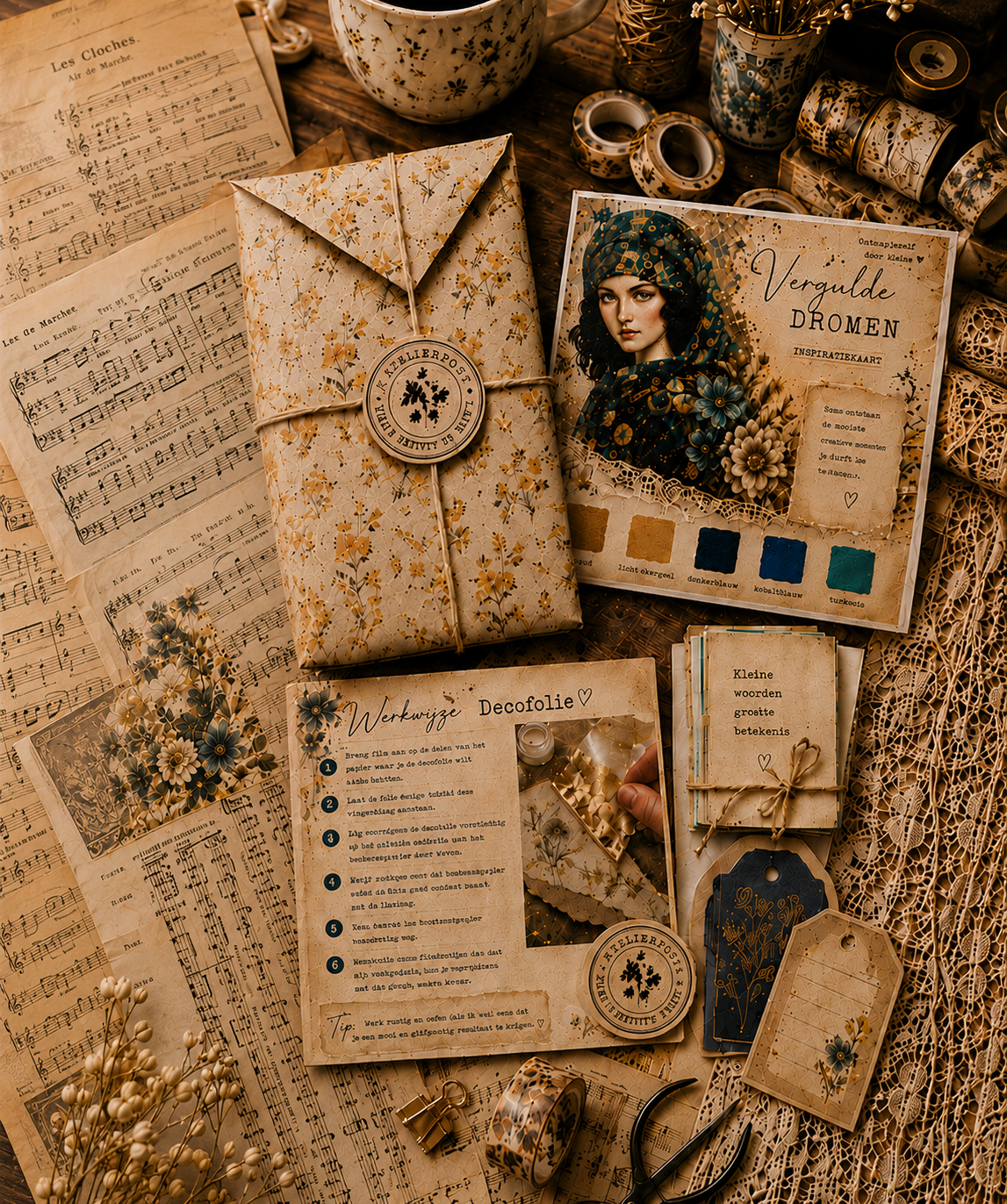 Mixed Media met papier en diverse materialen