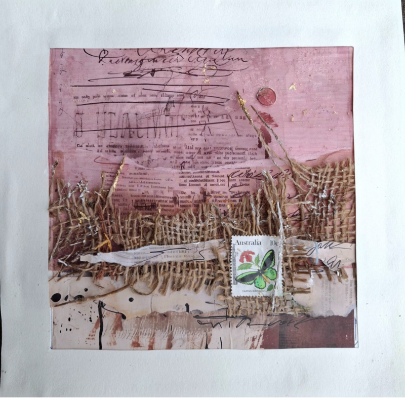 20 x 20 doek mixed media les is more