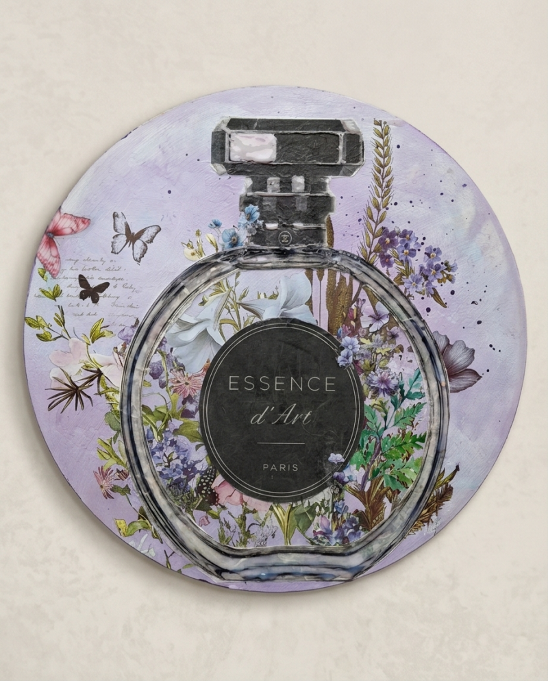 parfumflesje rond met transferstickers
