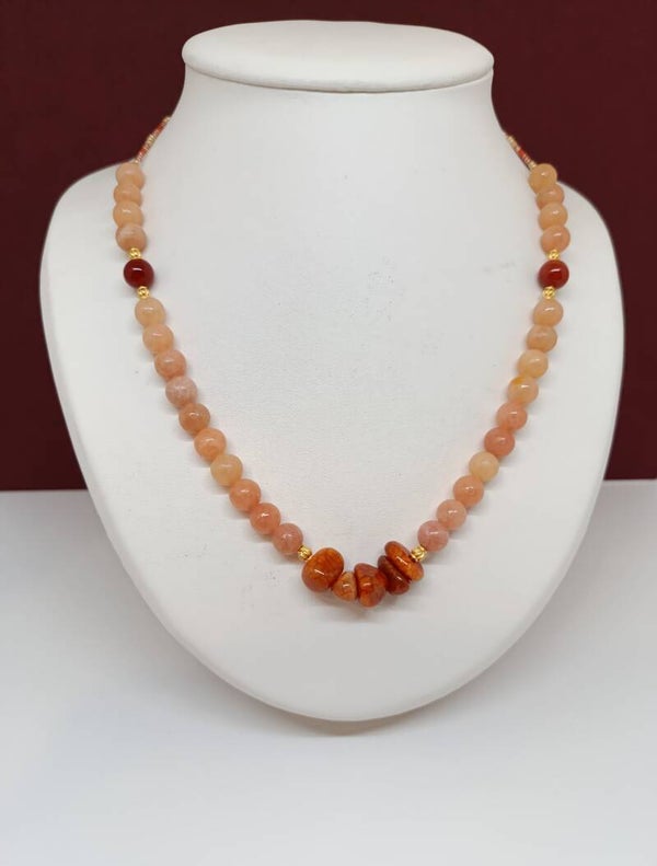 Collier fait main en aventurine rouge et cornaline - L'éternelle passion