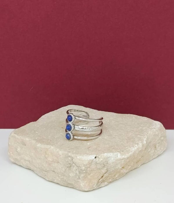 Bague 3 rangs lapis