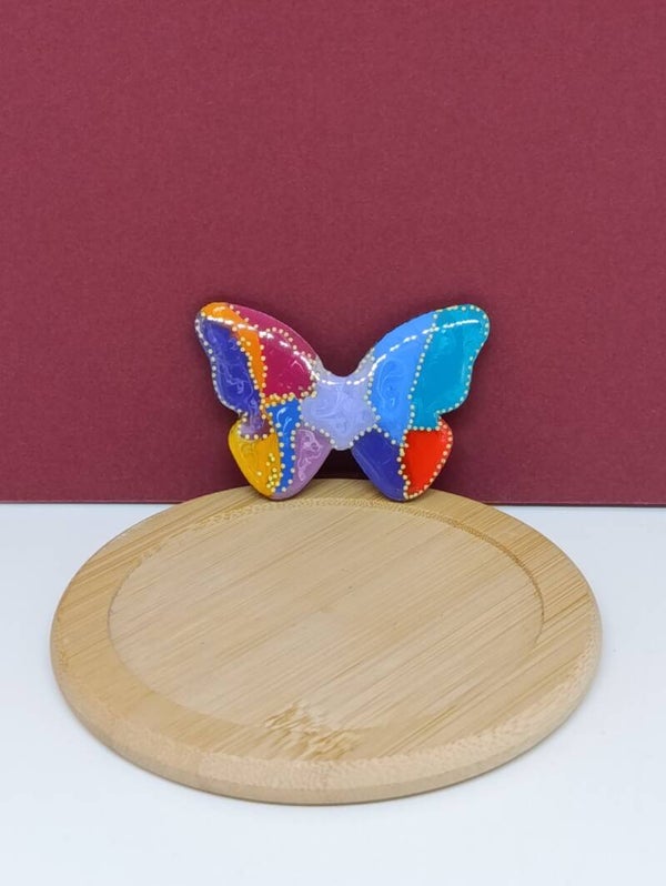 Broche papillon turquoise grande x