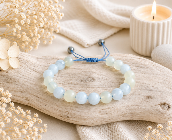 Bracelet en pierres naturelles jade et aigue-marine-Elyndra