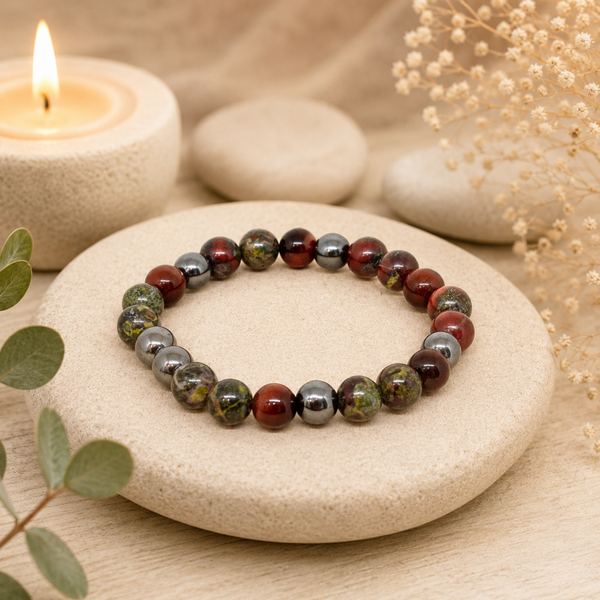 Bracelet jaspe sang de dragon – Souffle du Dragon