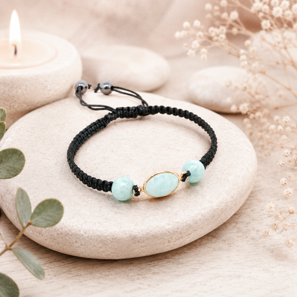 Bracelet artisanal amazonite et argent 925 – Douceur Lagon