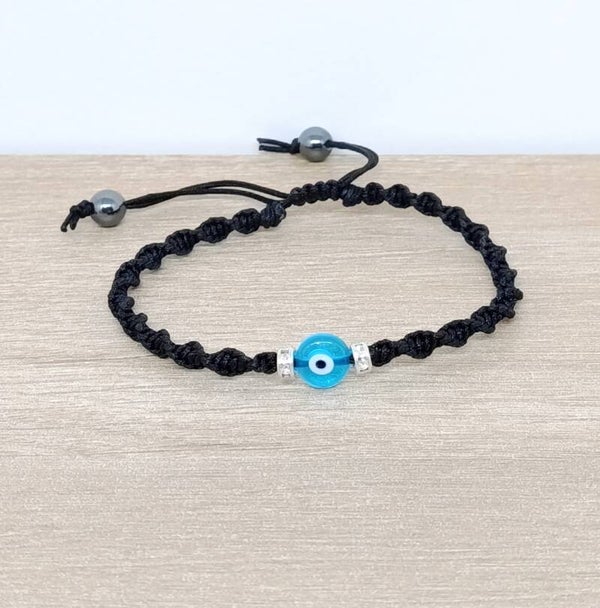 Bracelet macramé œil bleu de la chance-Oryalis