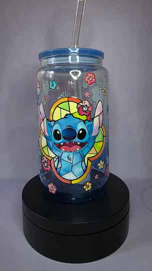 gobelet paille STITCH (Verre)