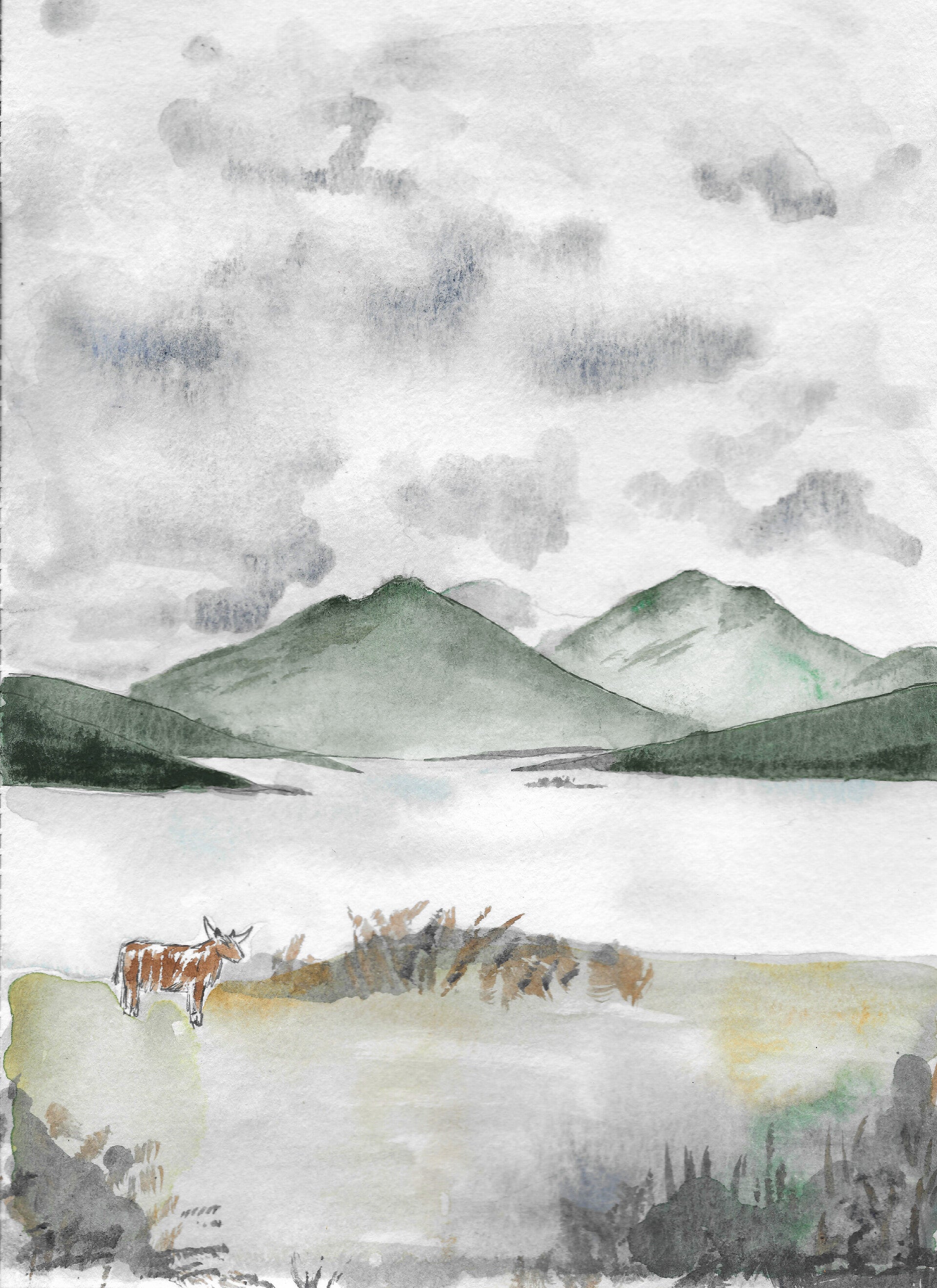 Aquarel - Highlands No.1