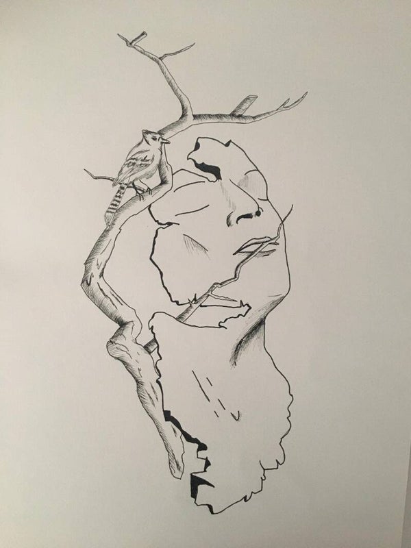 Pen drawing - branch