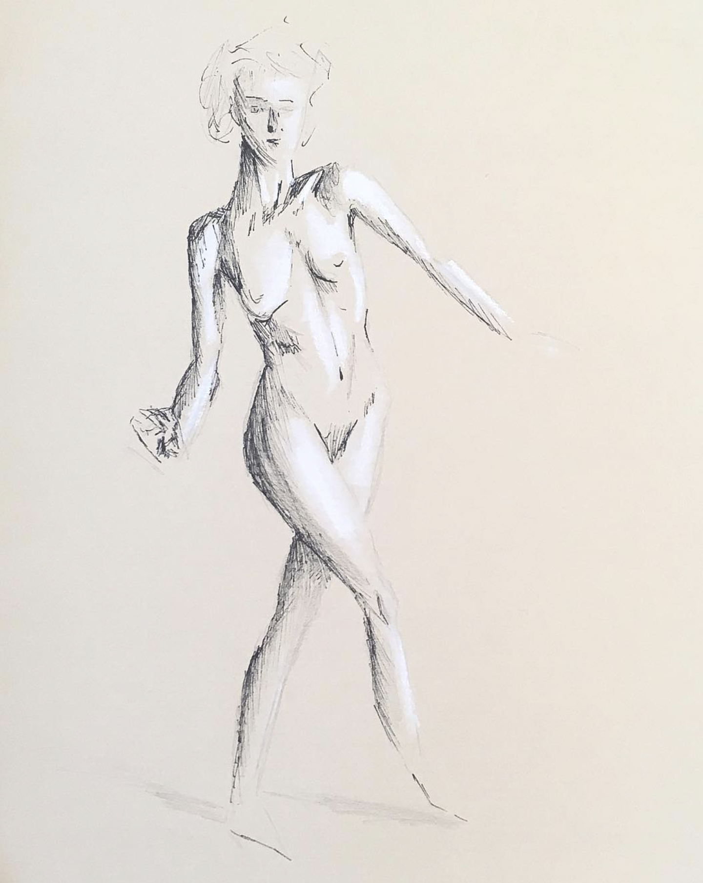 Sketch (pencil & white chalk)