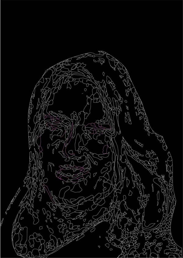 Custom black-white line design