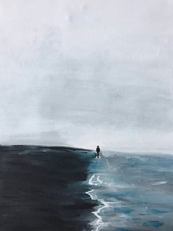 Black beach painting