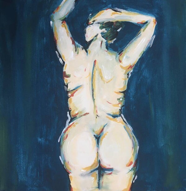 Plus size model on canvas