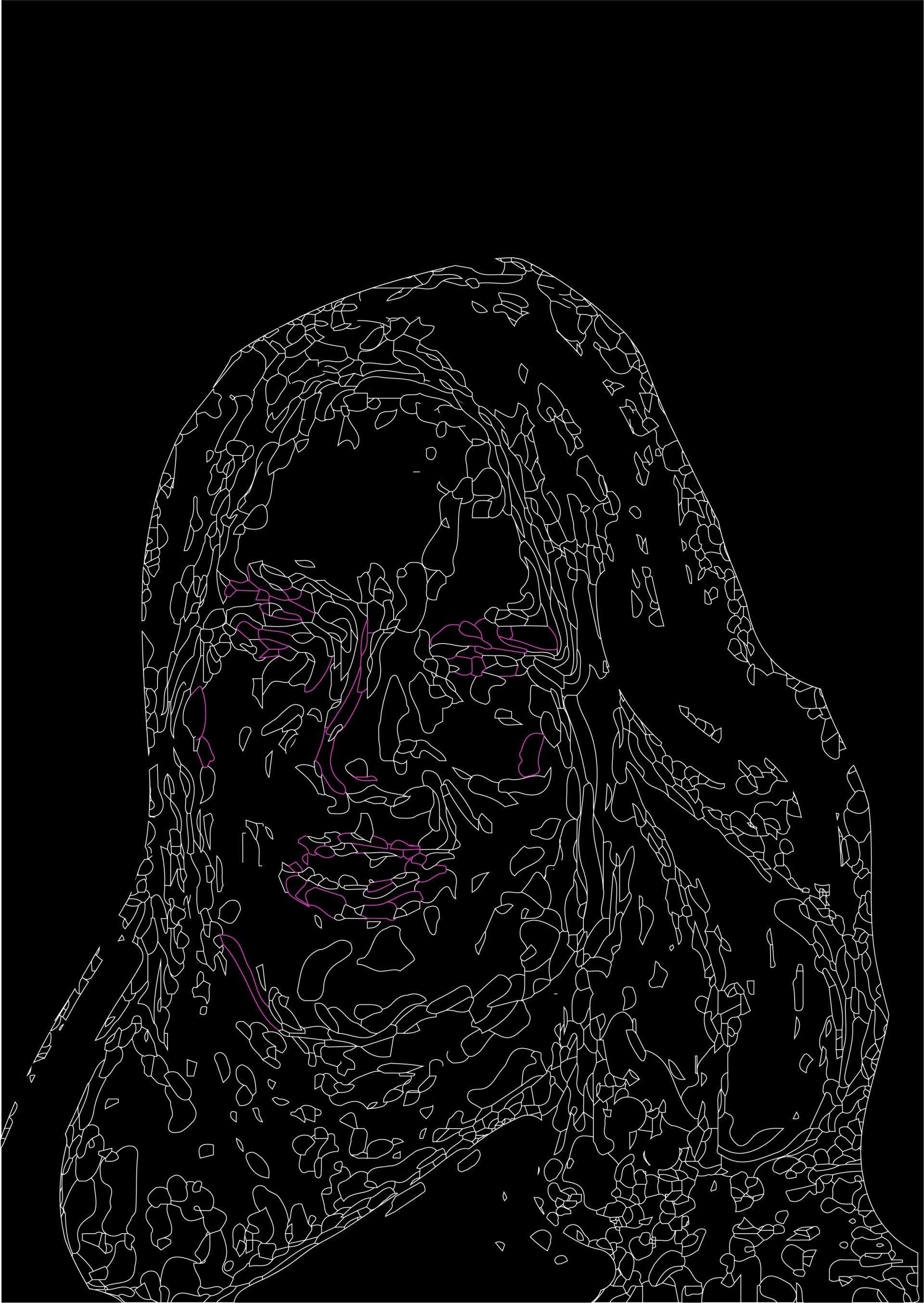 Custom black-white line design