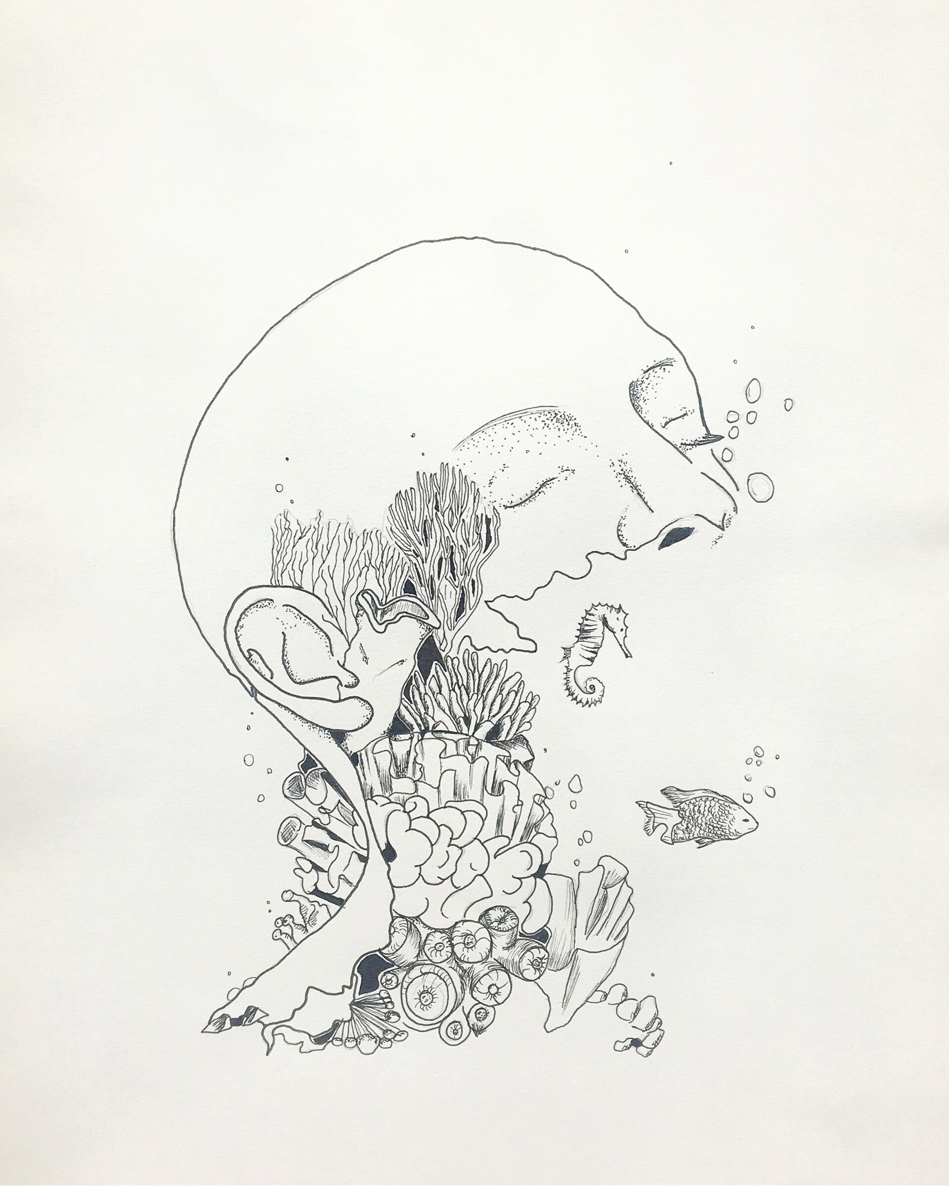 Pen drawing - Ocean