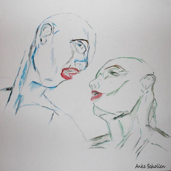 Weird heads on canvas - Large