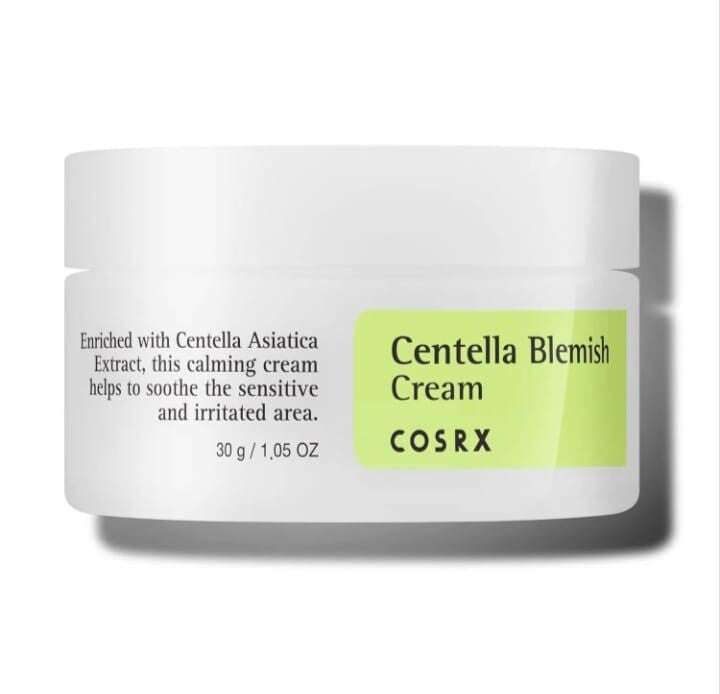 COSRX Centella Blemish Cream – 30 ml , Crema calmante para imperfecciones, rojeces y piel sensible