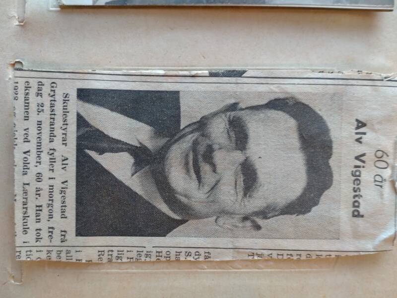 Alv Vigestad var skuletyrar på Hatlehol skule.