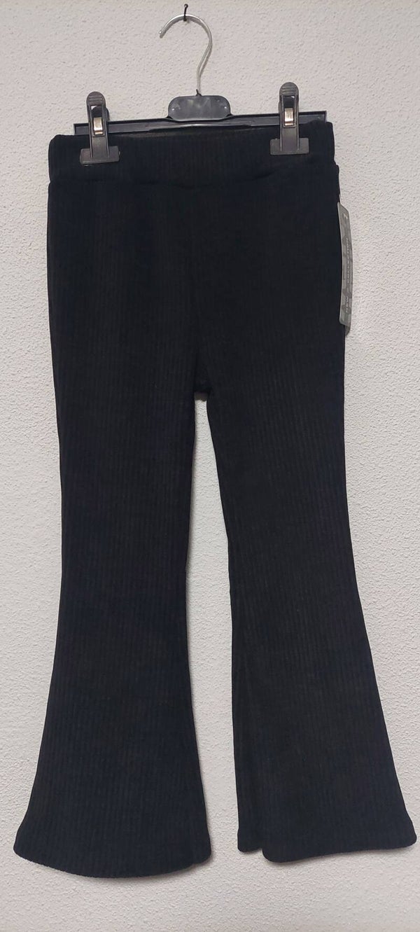 Zwarte flared broek (ribstof)