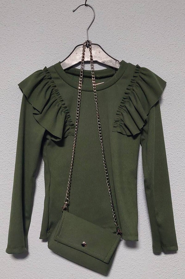 Groen shirtje met tasje